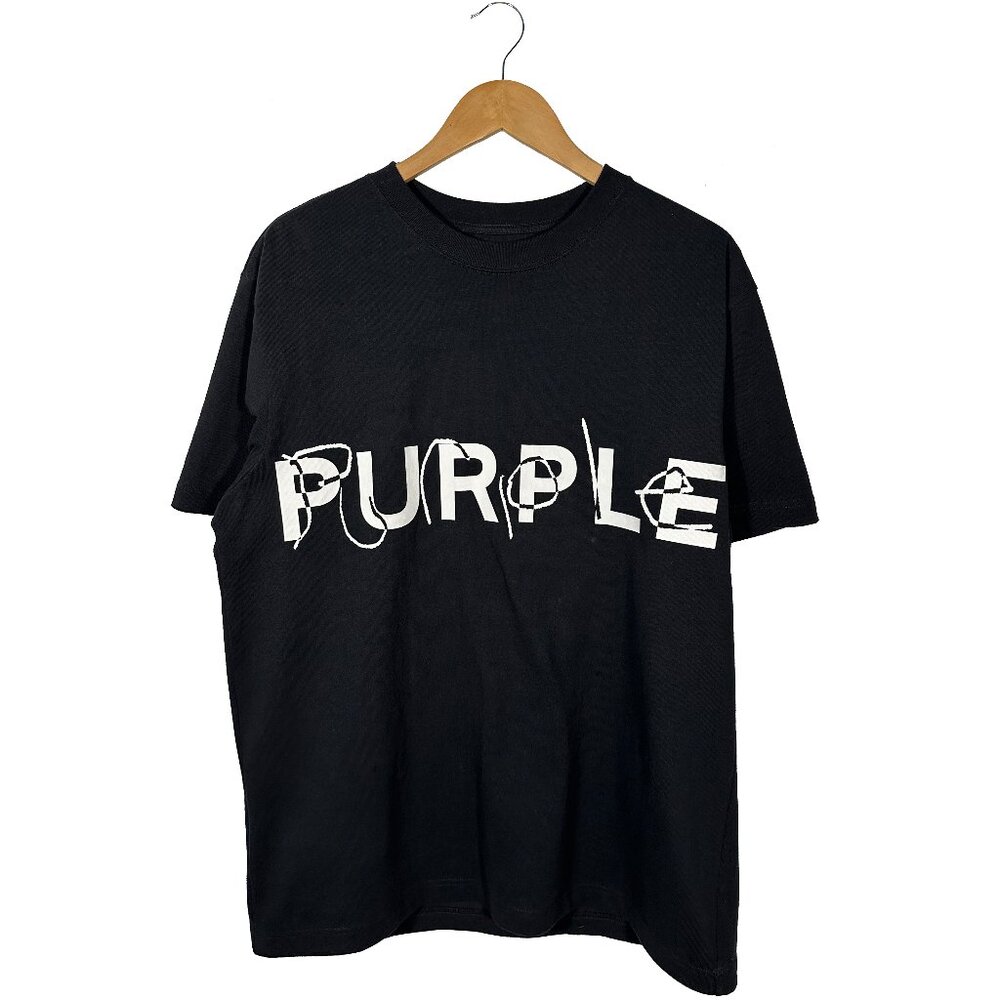Purple Brand Heavy Logo T-Shirt Size Medium  Black/White
